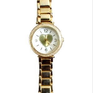 Sofia Vergara Gold Tone Heart Dial Watch